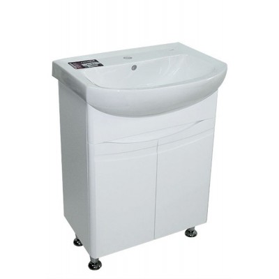 Тумба Bresta с умывальником Прокси 60 (Colombo) (2 фасада) белая (234197840)