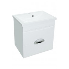 Тумба Альпина консольная с умывальником Bianco 60 (2 ящика) белая (234197852)