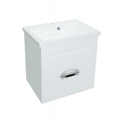 Тумба Альпина консольная с умывальником Bianco 60 (2 ящика) белая (234197852)