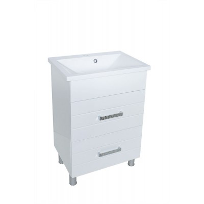 Тумба Верона с умывальником Bianco 60 (2 ящика) белая (234197857)