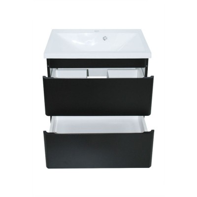 Тумба Bianco консольная с умывальником Bianco 65 ( 2 ящика) черная (234197811)