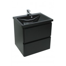 Тумба Bianco консольна з чорним умивальником Bianco 50 (2 шухл.) чорна (234197878)
