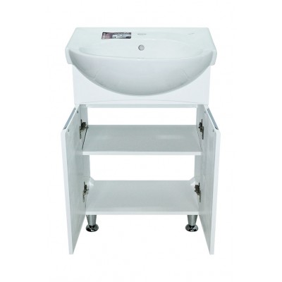 Тумба Альпіна з умивальником Солас 56 (2 фасади) біла (234197884)