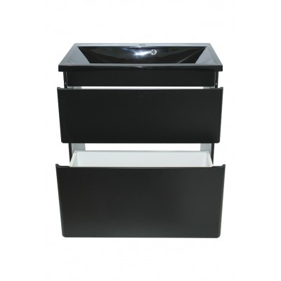 Тумба Bianco з чорним умивальником Bianco 70 (2 шухл.) чорна (234197876)