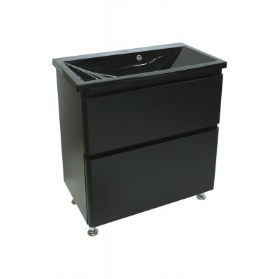 Тумба Bianco з чорним умивальником Bianco 70 (2 шухл.) чорна (234197876)