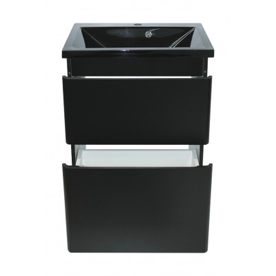 Тумба Bianco з чорним умивальником Bianco 60 (2 шухл.) чорна (234197874)