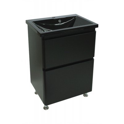 Тумба Bianco з чорним умивальником Bianco 60 (2 шухл.) чорна (234197874)