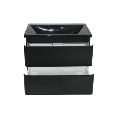 Тумба Bianco консольна з чорним умивальником Bianco 80 (2 шухл.) чорна (234197883)