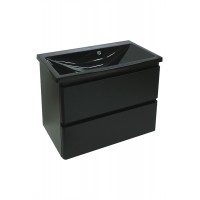 Тумба Bianco консольна з чорним умивальником Bianco 80 (2 шухл.) чорна (234197883)