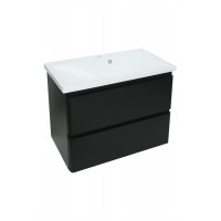 Тумба Bianco консольная с умывальником Bianco 80 ( 2 ящика) черная (234197813)