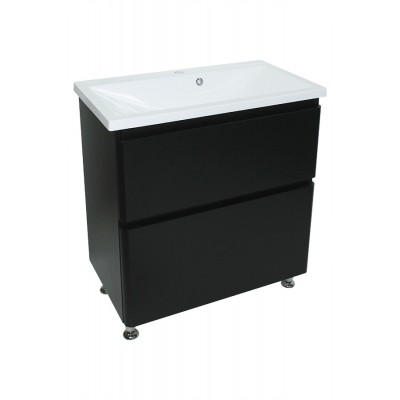 Тумба Bianco с умывальником Bianco 70 ( 2 ящика) черная (234197820)