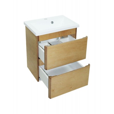 Тумба Bianco консольна з умивальником Bianco 60 (2 шухл.) солома (234197919)