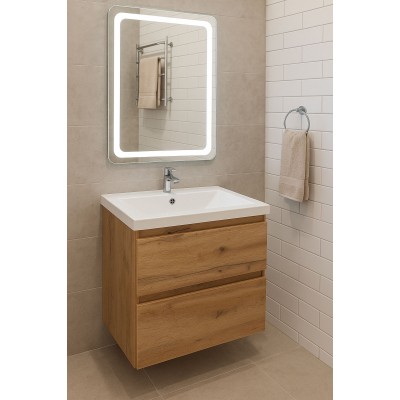 Тумба Рів'єра консольна з умивальником Bianco 60 дуб (234197904)