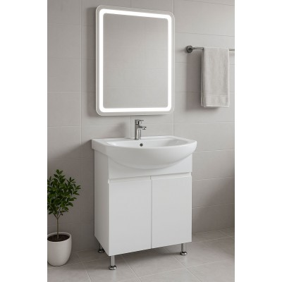 Тумба Ronda з умивальником Runa 70 (Kolo) (2 фасади), біла (234197908)