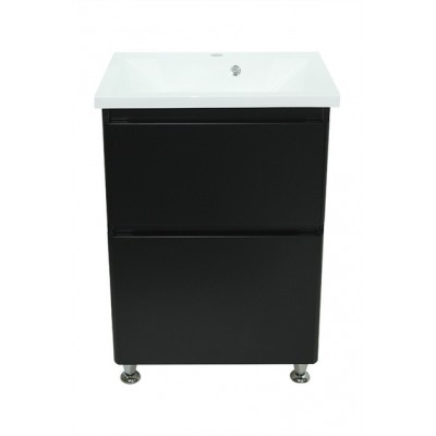 Тумба Bianco с умывальником Bianco 55 - 2 ящика, черная (248284608)