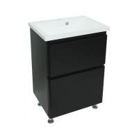 Тумба Bianco з умивальником Bianco 55 - 2 ящики, чорна (248284608)