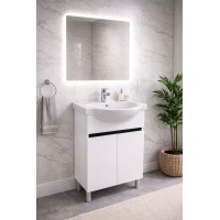 Тумба Афіна з умивальником Freja 55 (Kolo) (2 фасади) біла (234197886)