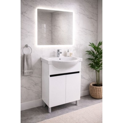 Тумба Афіна з умивальником Freja 55 (Kolo) (2 фасади) біла (234197886)